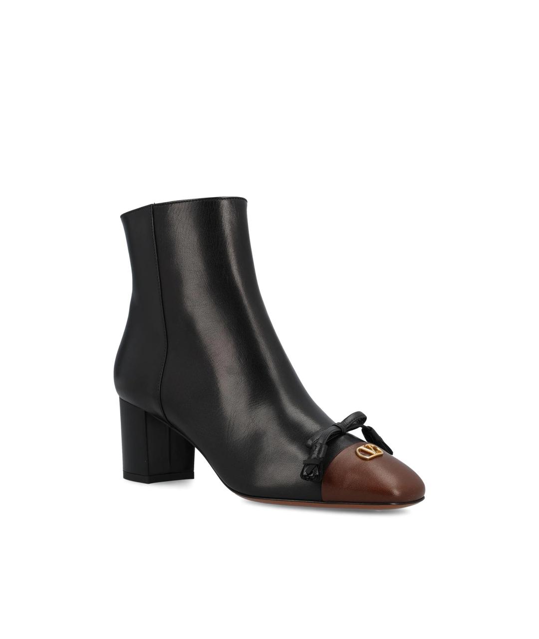 VALENTINO Черные кожаные ботильоны, фото 2