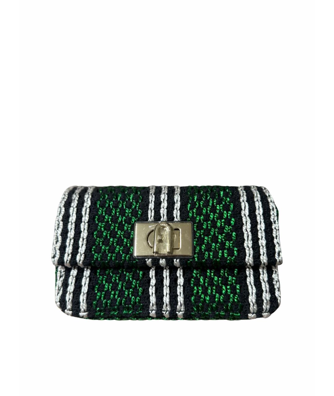 FURLA Зеленая тканевая сумка через плечо, фото 1