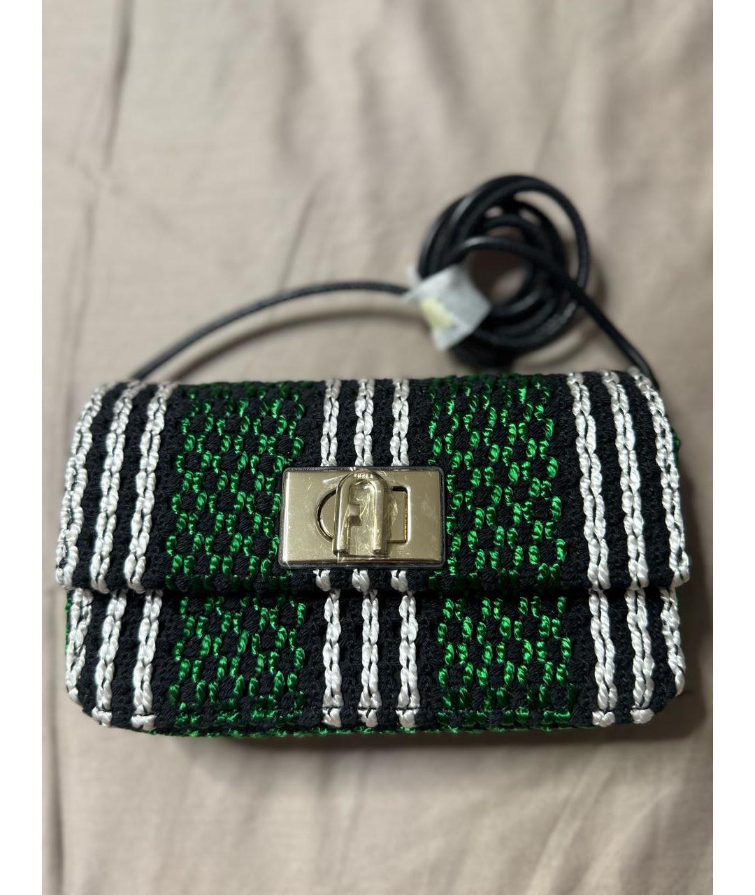 FURLA Зеленая тканевая сумка через плечо, фото 5