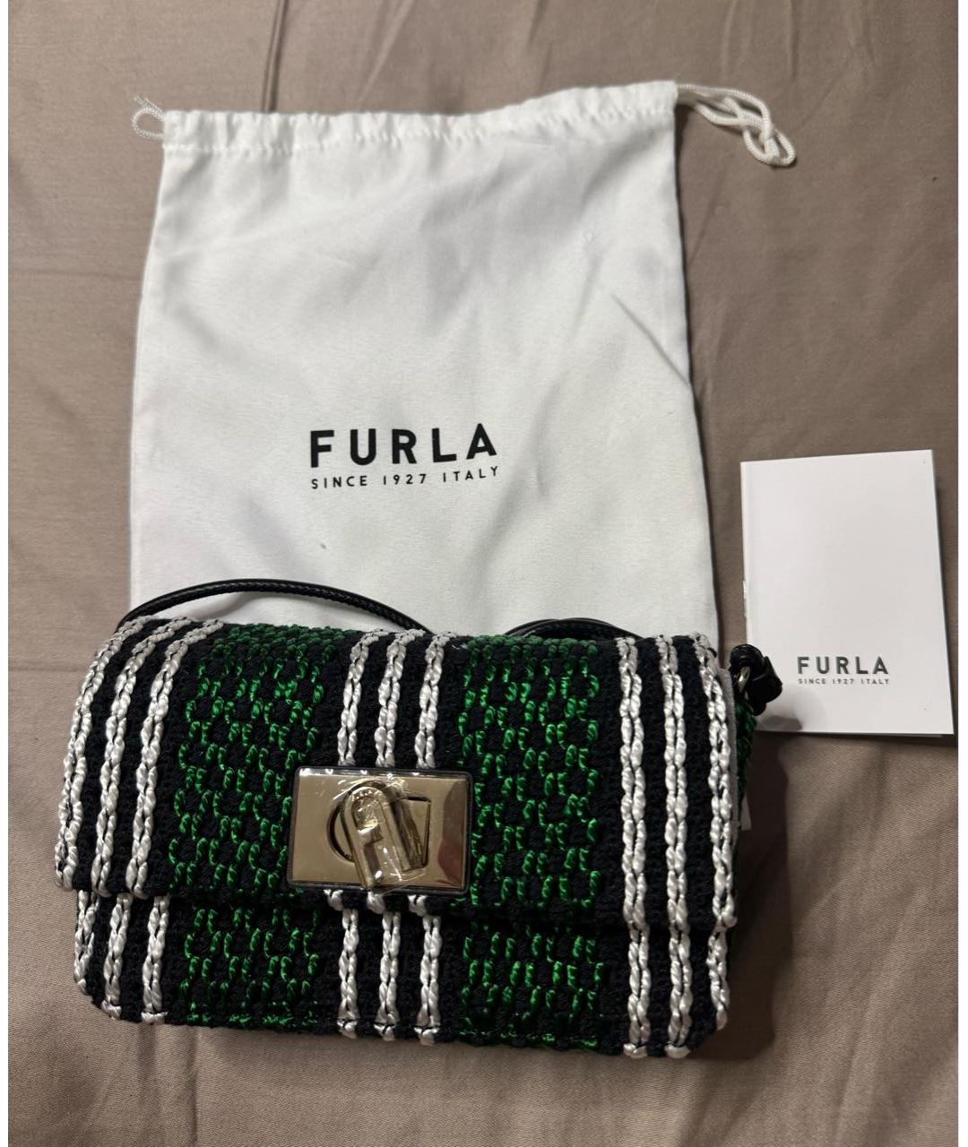 FURLA Зеленая тканевая сумка через плечо, фото 2