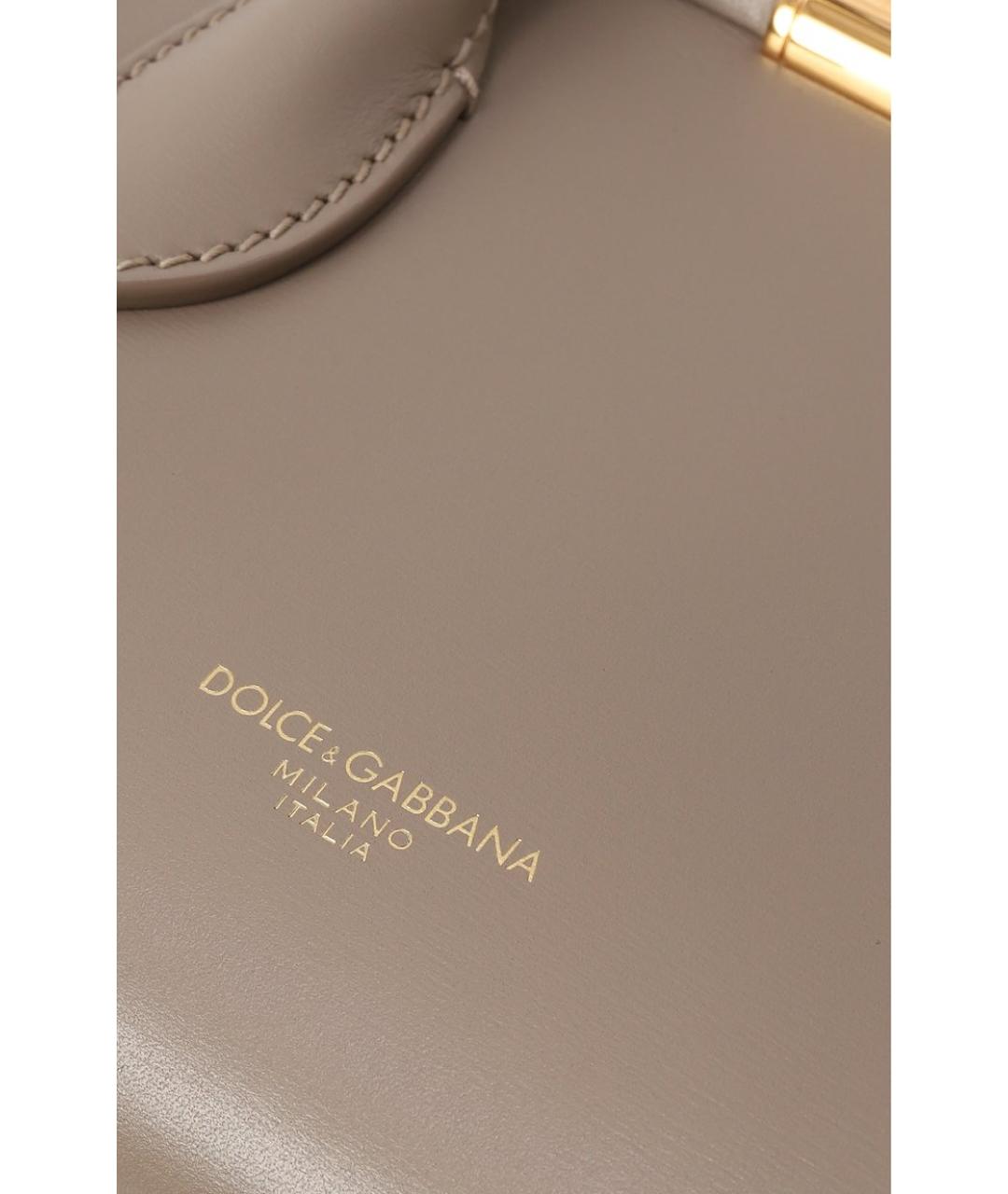 DOLCE&GABBANA Бежевая кожаная сумка тоут, фото 2
