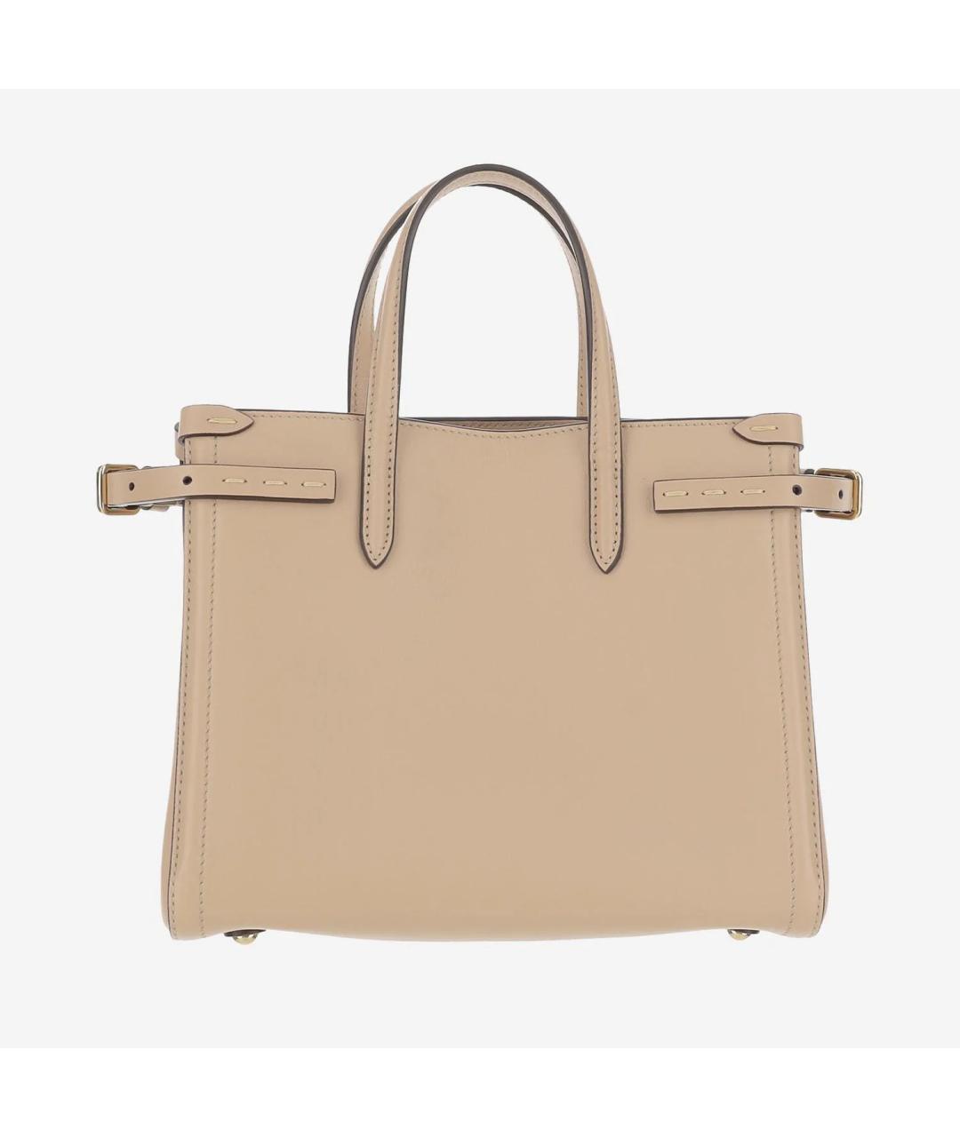 VALENTINO Бежевая кожаная сумка с короткими ручками, фото 3