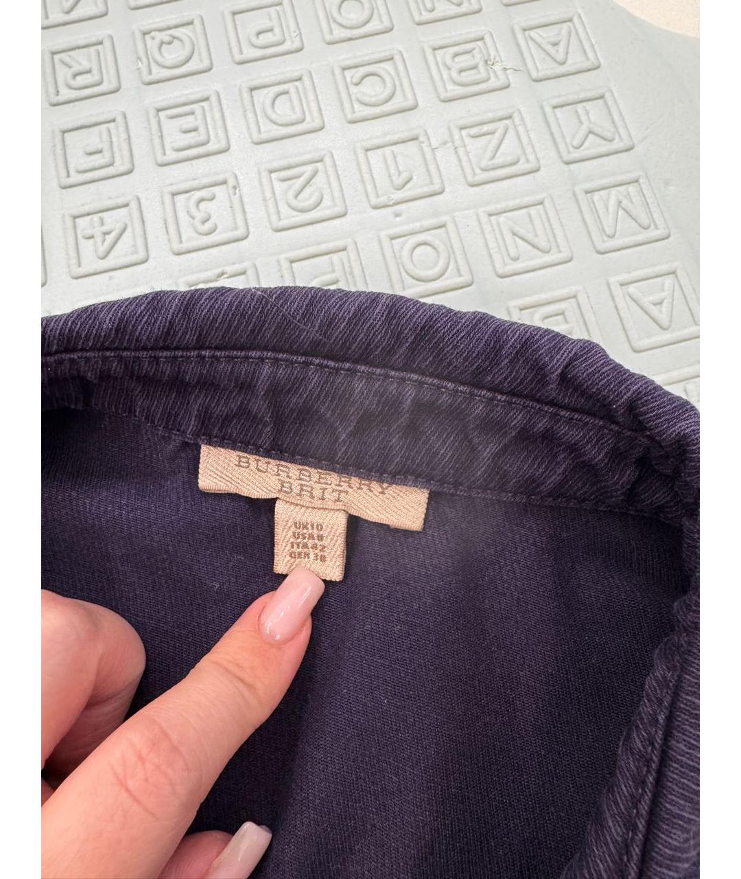 BURBERRY Темно-синее деним повседневное платье, фото 3