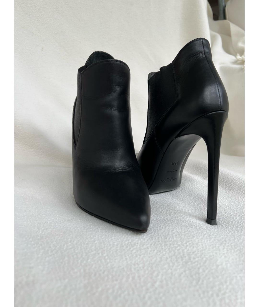 SAINT LAURENT Черные кожаные ботильоны, фото 6