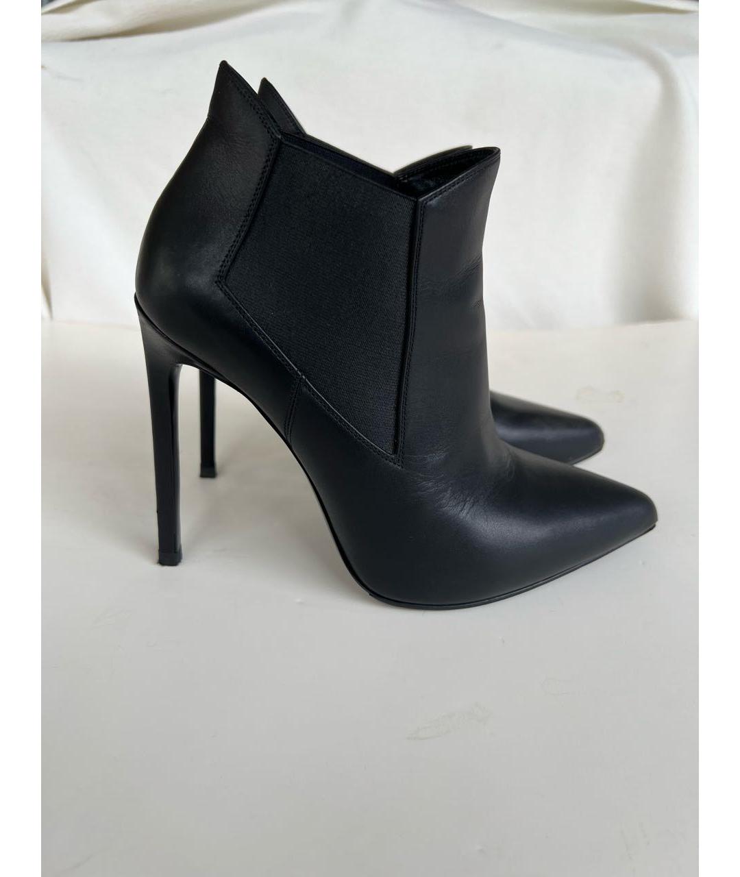 SAINT LAURENT Черные кожаные ботильоны, фото 8