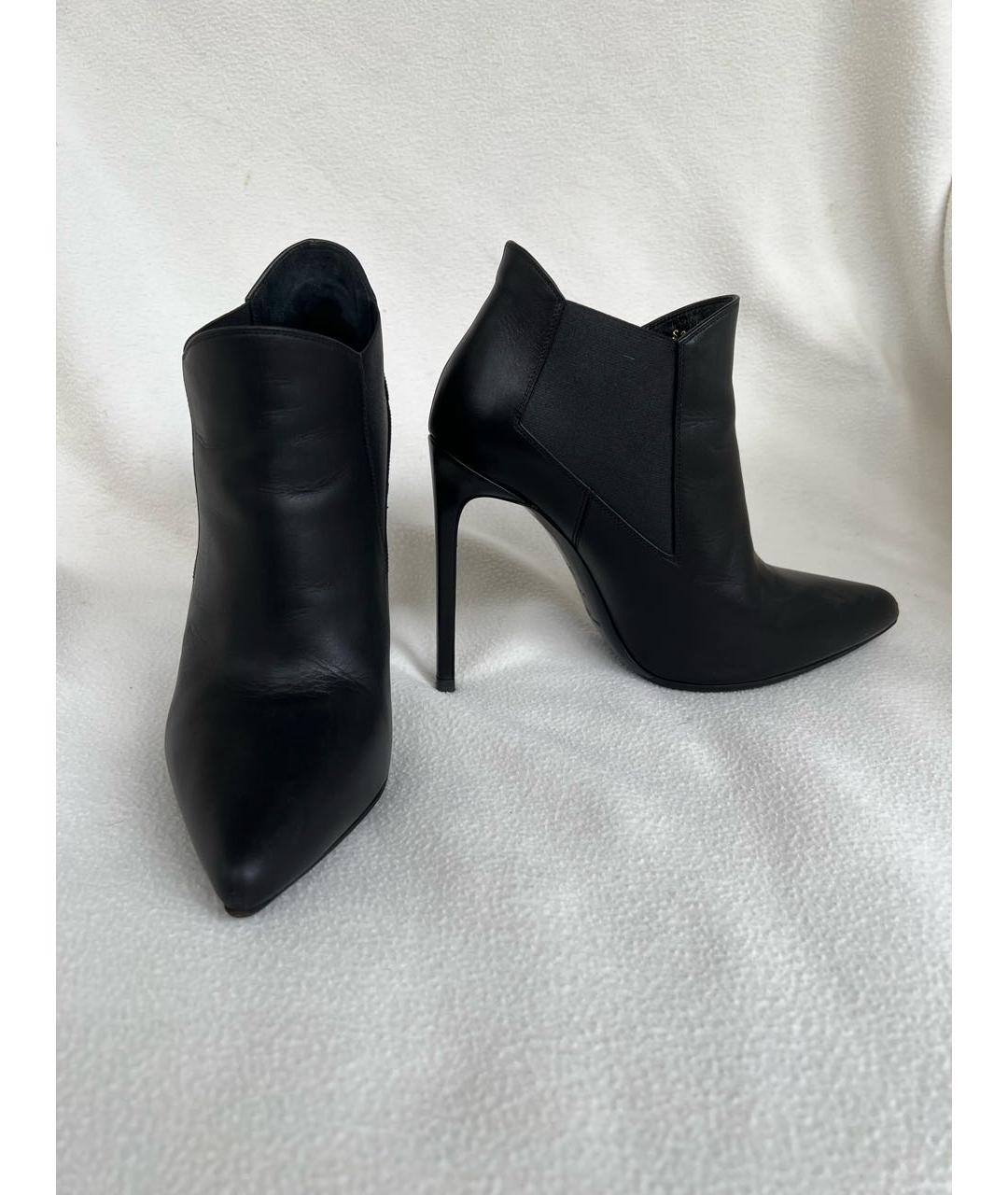 SAINT LAURENT Черные кожаные ботильоны, фото 5