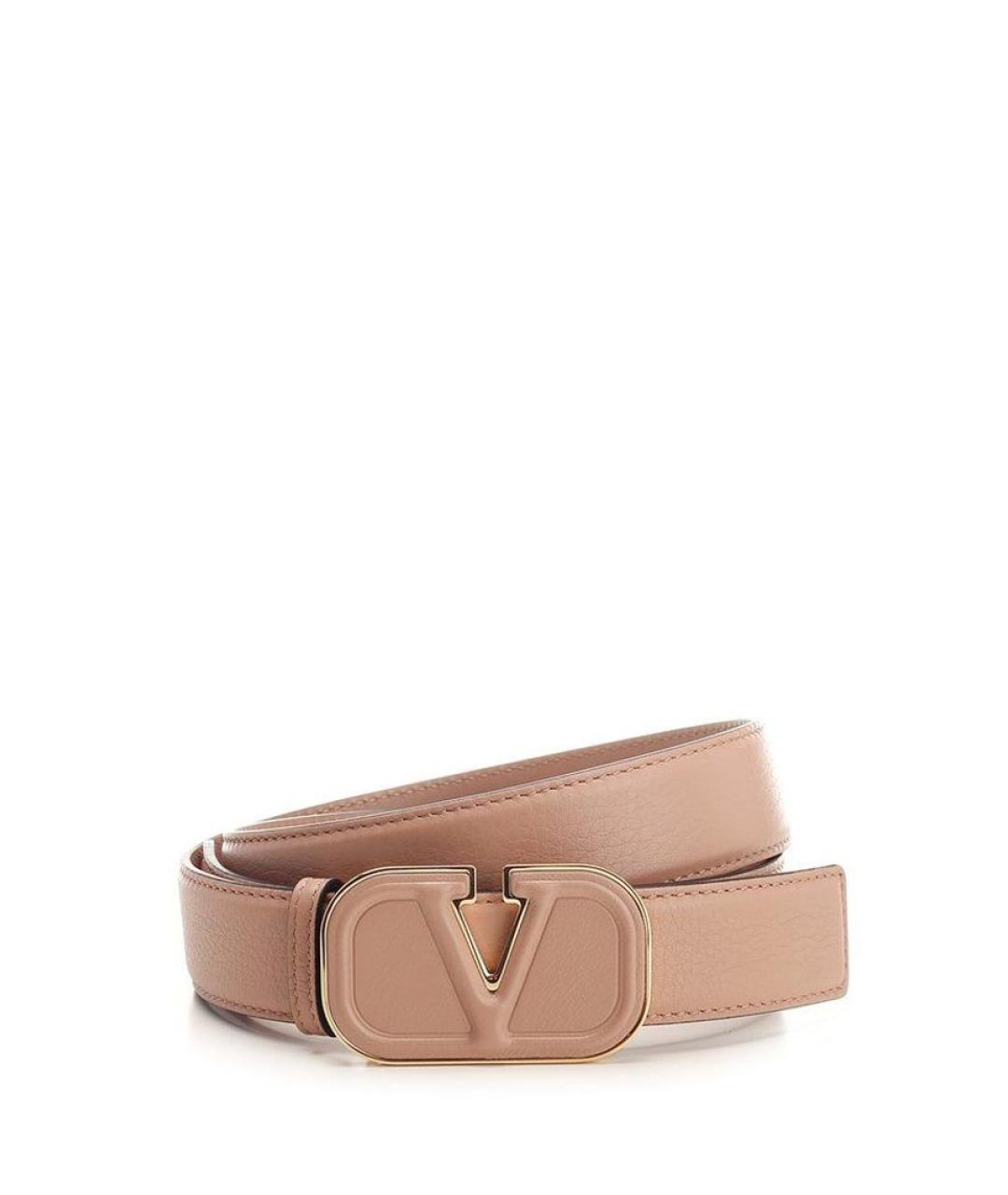 VALENTINO Розовый кожаный ремень, фото 1