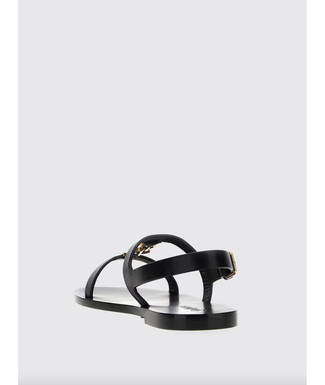 SAINT LAURENT Черные кожаные сандалии, фото 3