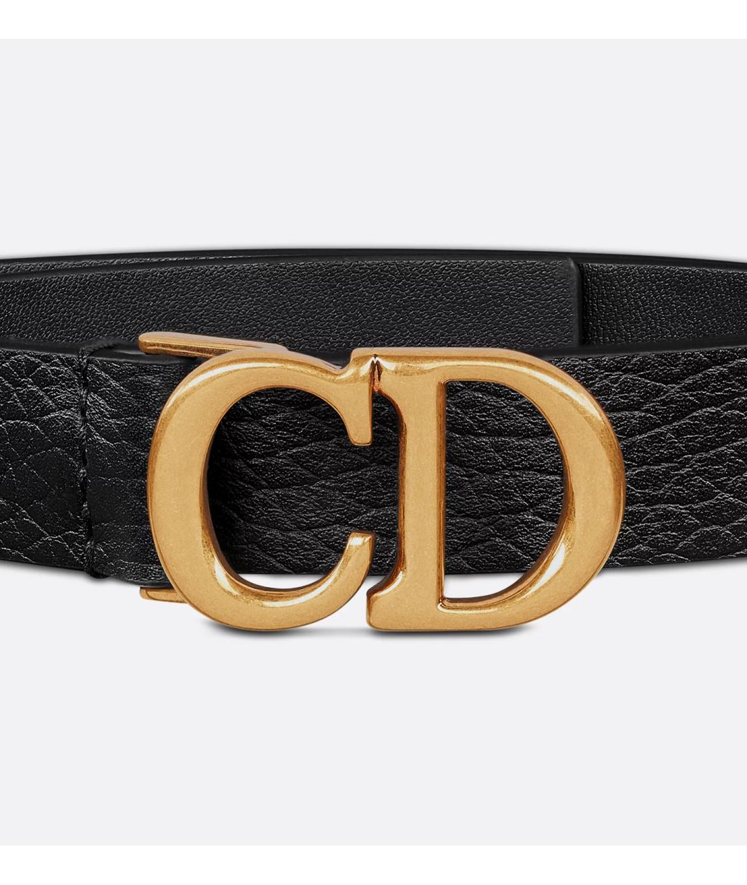 CHRISTIAN DIOR Черный кожаный ремень, фото 4