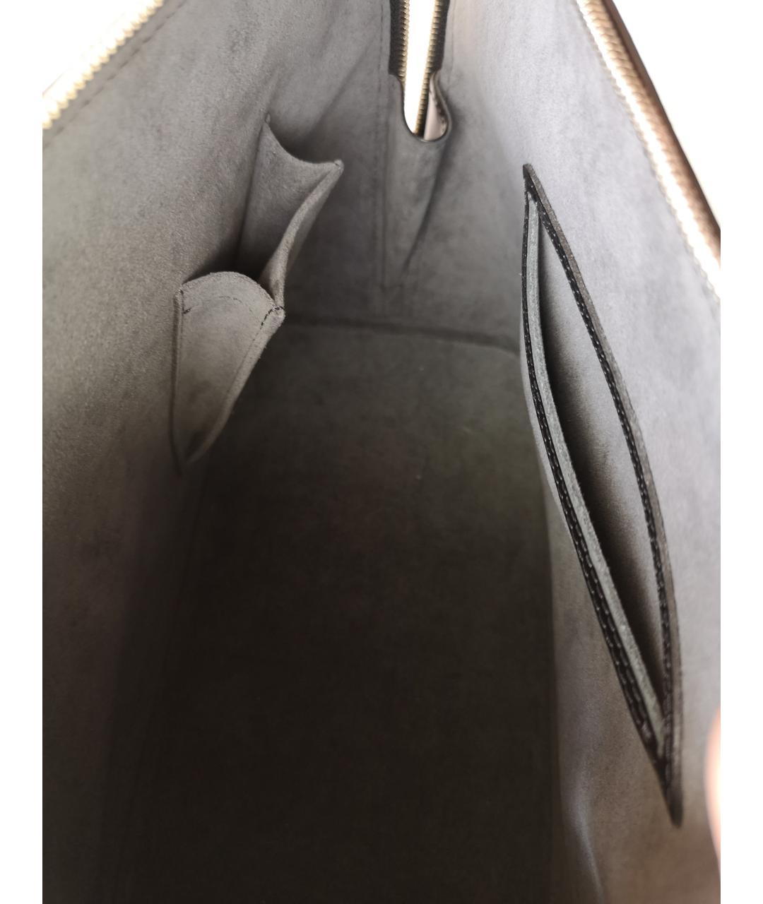 LOUIS VUITTON Черная кожаная сумка с короткими ручками, фото 3