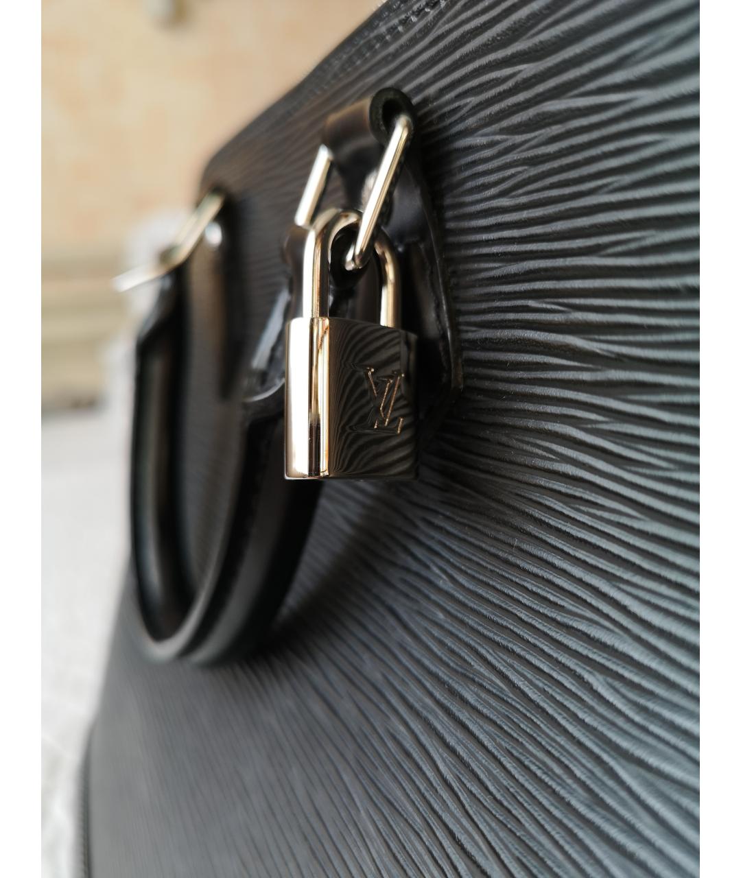 LOUIS VUITTON Черная кожаная сумка с короткими ручками, фото 5