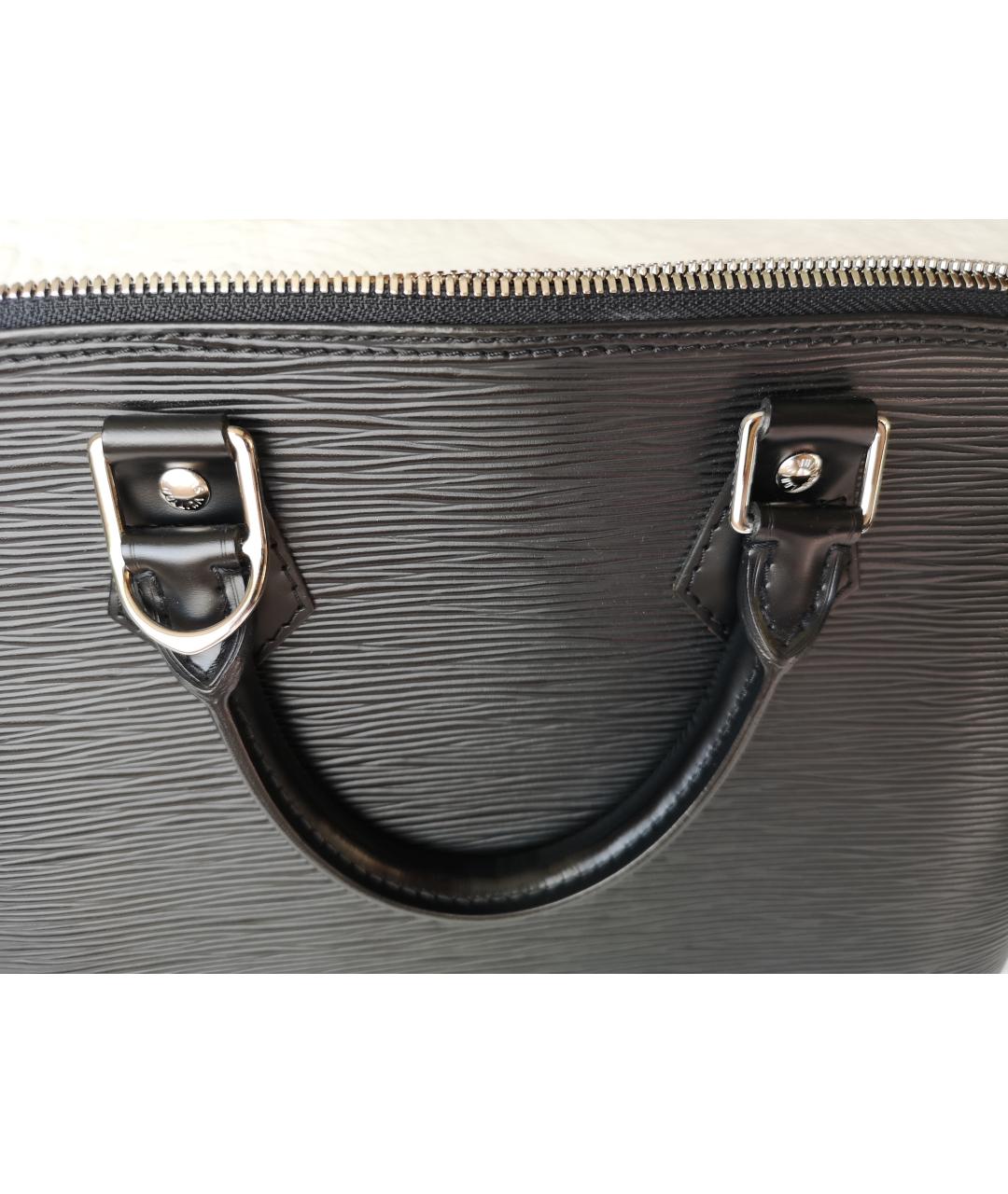 LOUIS VUITTON Черная кожаная сумка с короткими ручками, фото 4