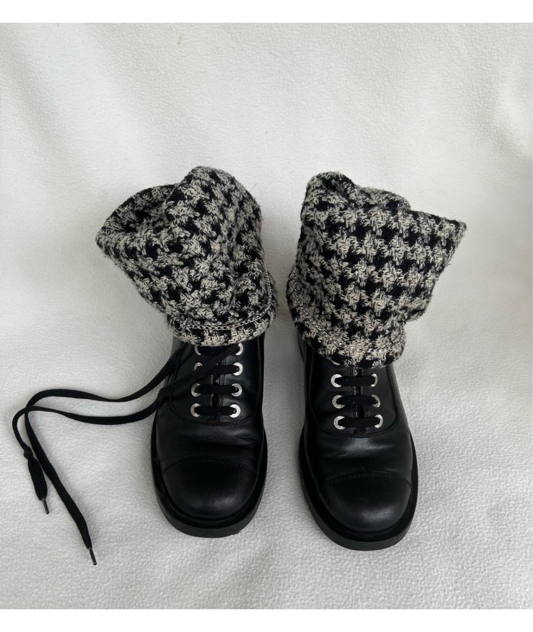 CHANEL Черные кожаные ботинки, фото 6