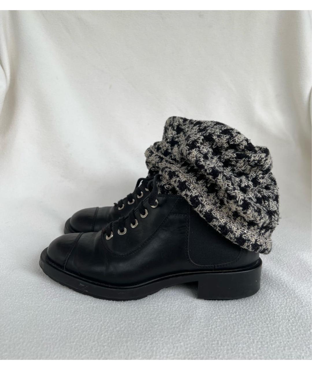 CHANEL Черные кожаные ботинки, фото 8