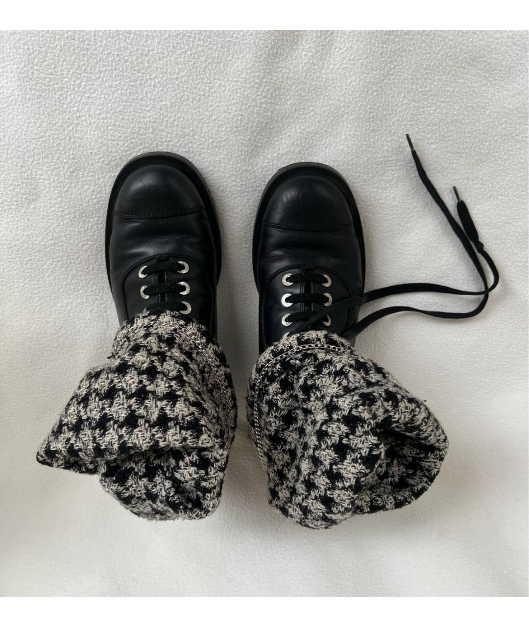 CHANEL Черные кожаные ботинки, фото 3