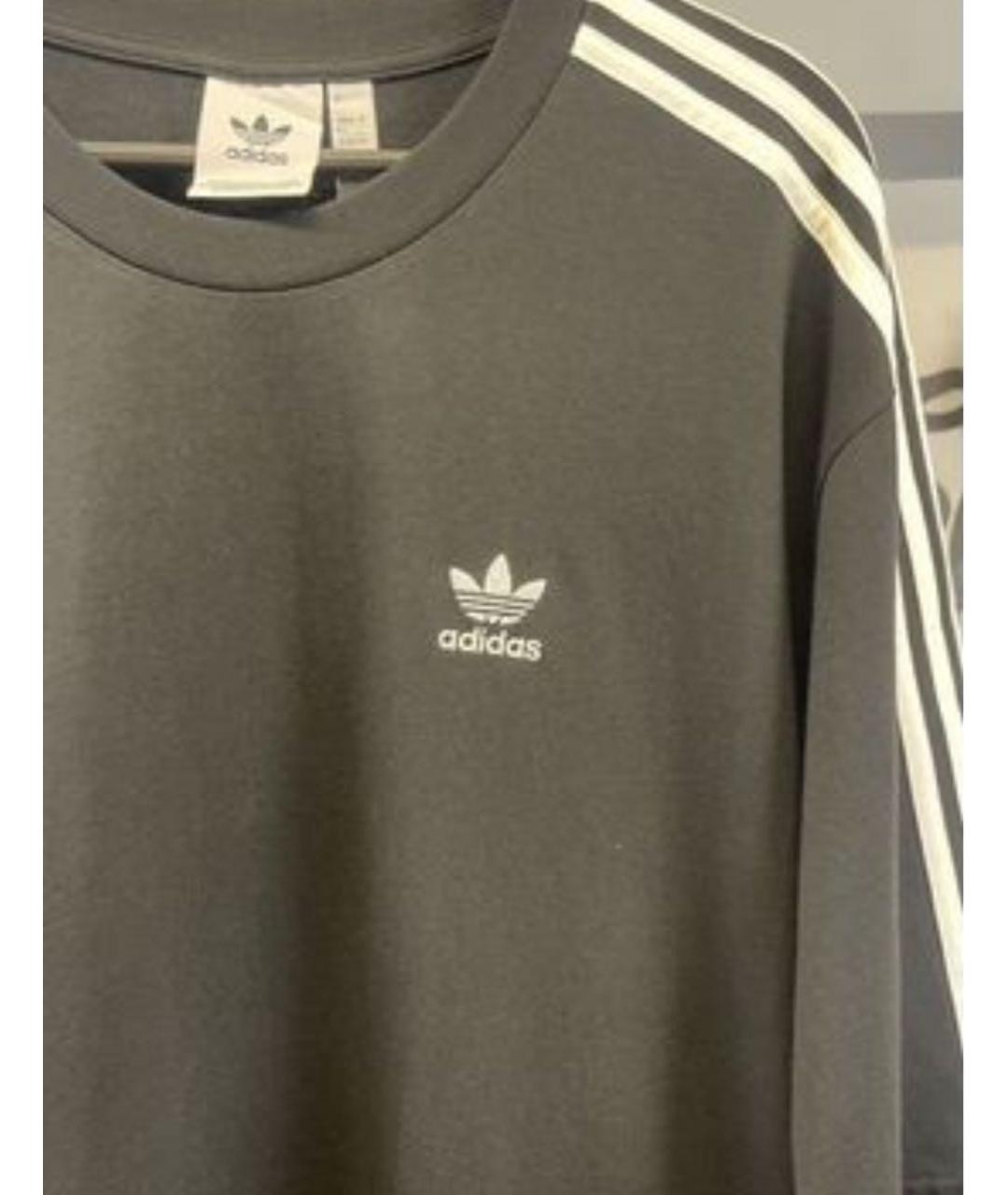 ADIDAS Черная хлопковая футболка, фото 5