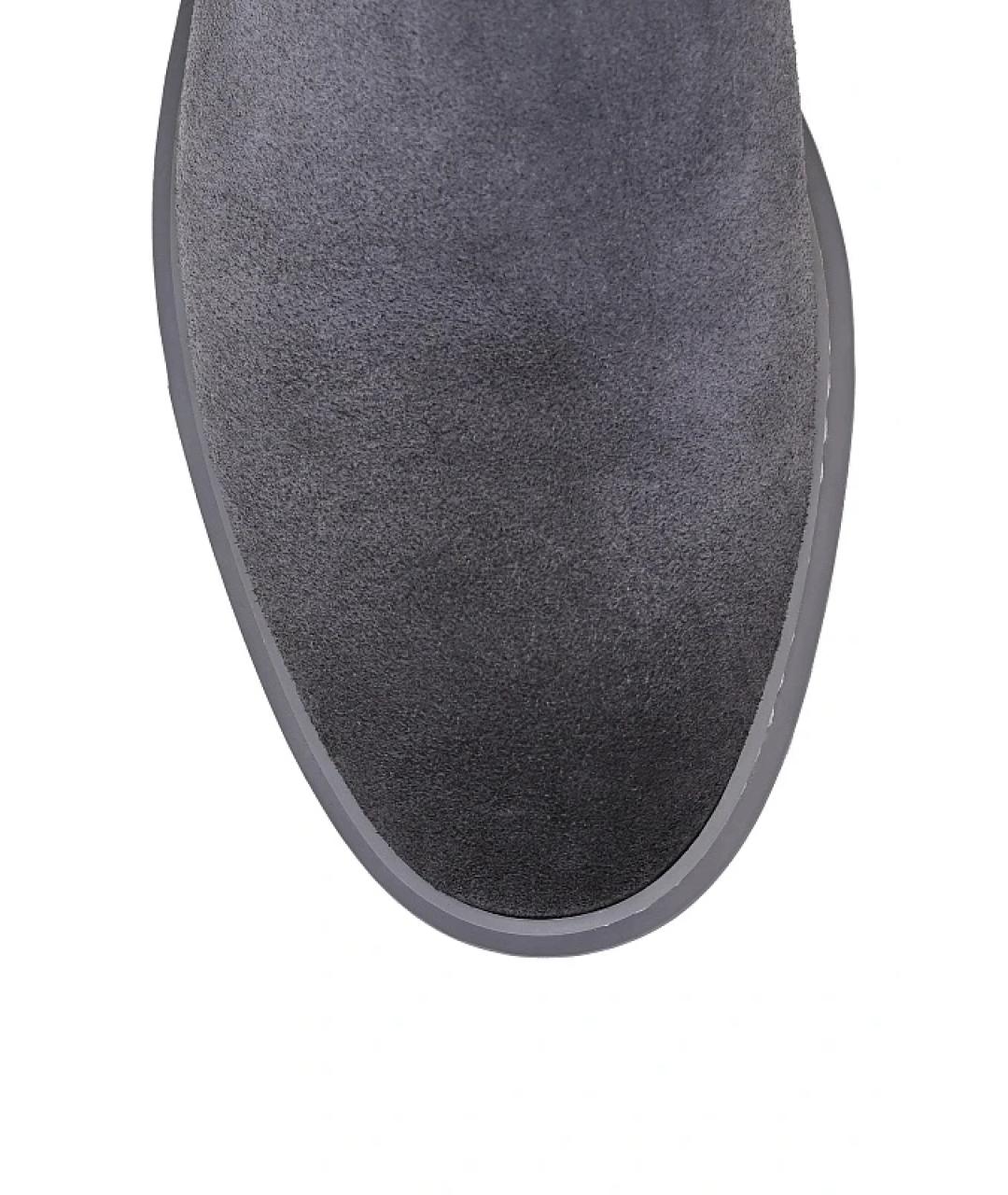 SANTONI Серые замшевые ботинки, фото 3