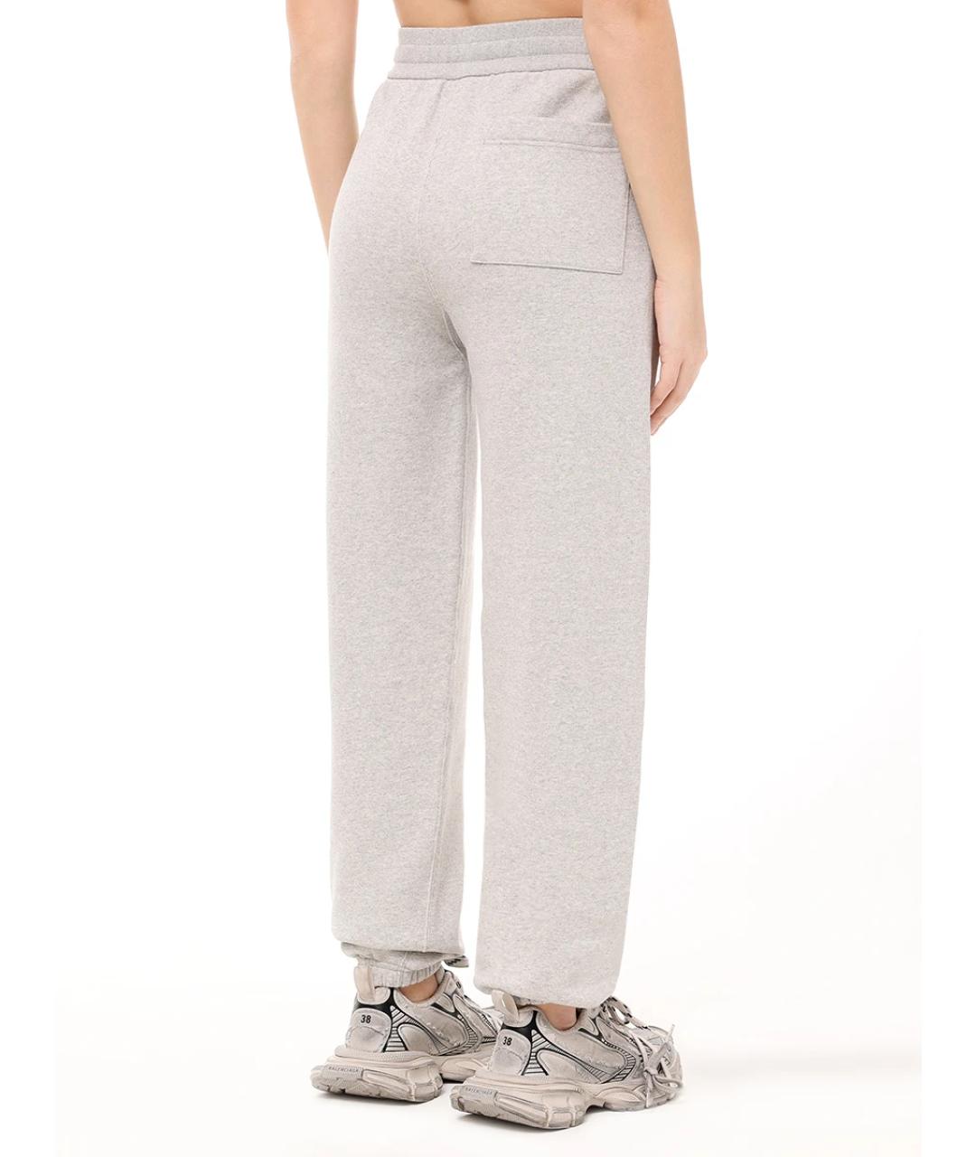 JIL SANDER Серые хлопковые прямые брюки, фото 2