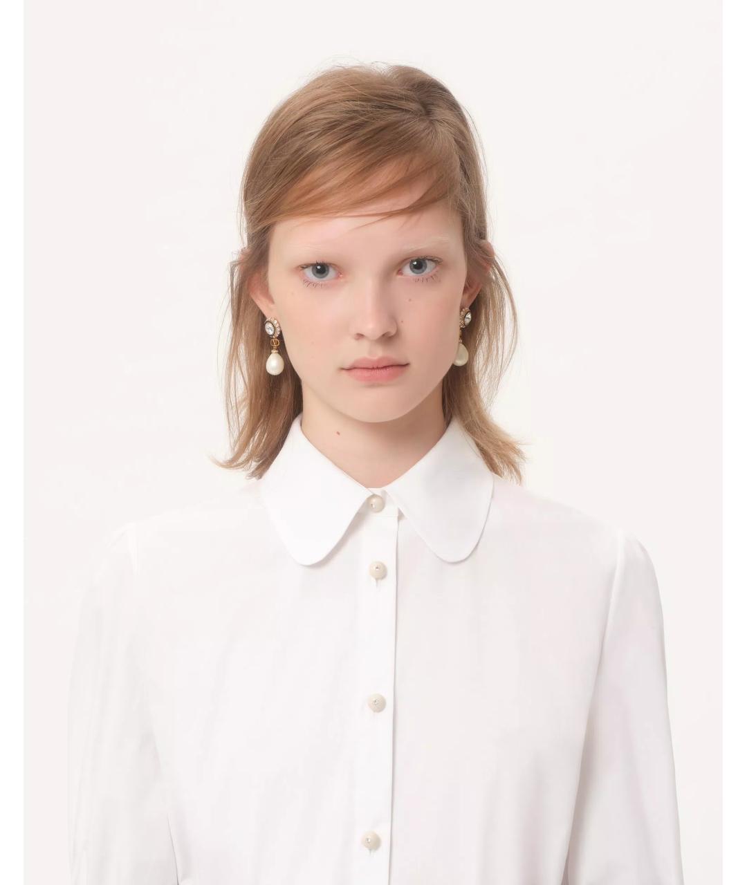 VALENTINO Белая хлопковая блузы, фото 5