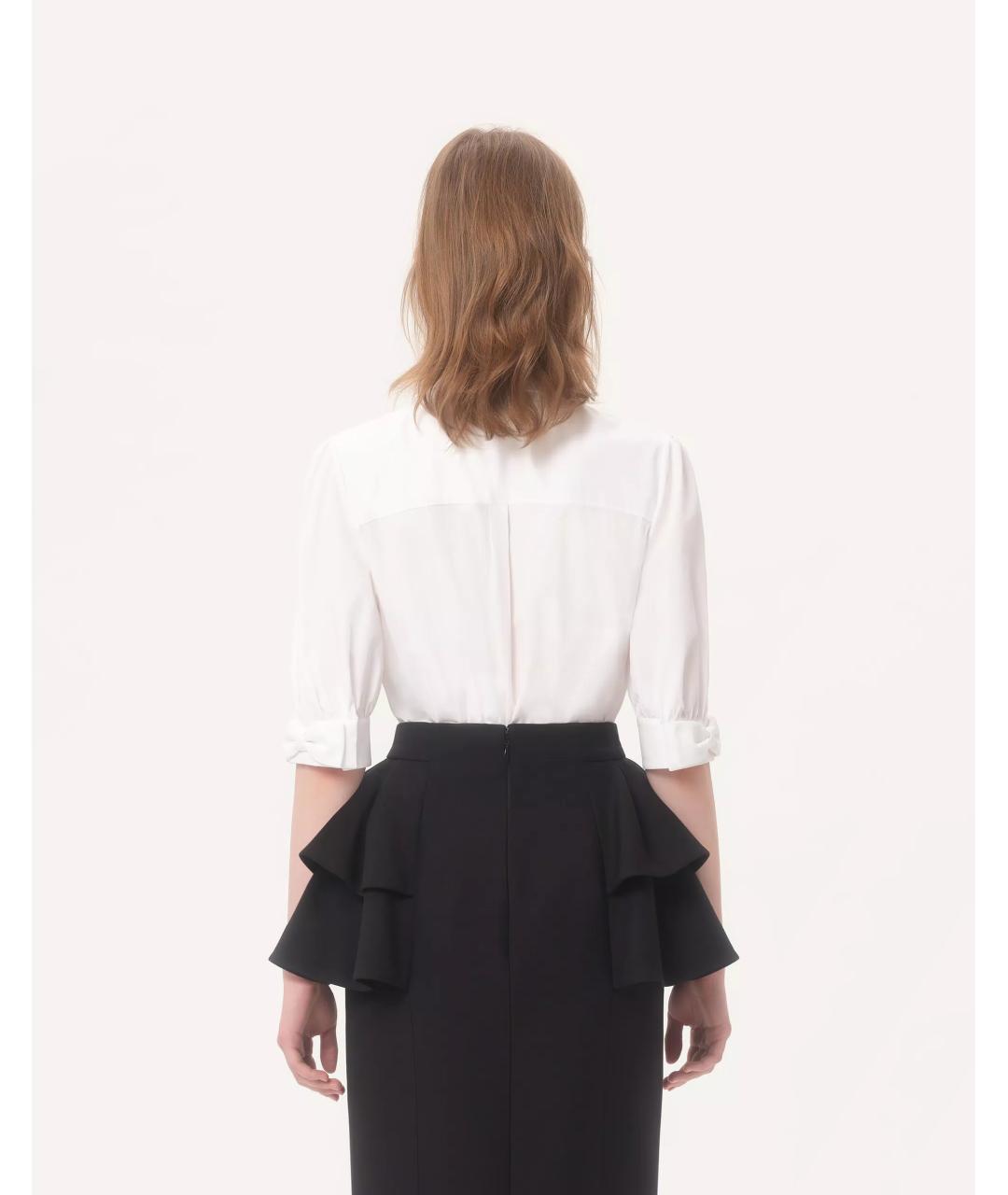 VALENTINO Белая хлопковая блузы, фото 9