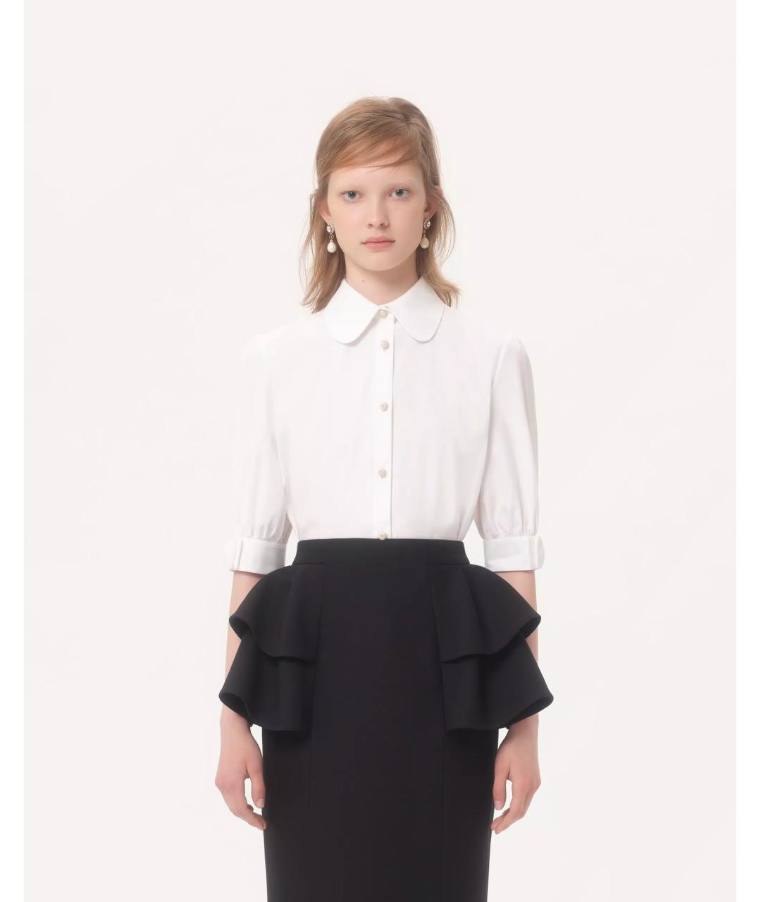 VALENTINO Белая хлопковая блузы, фото 7