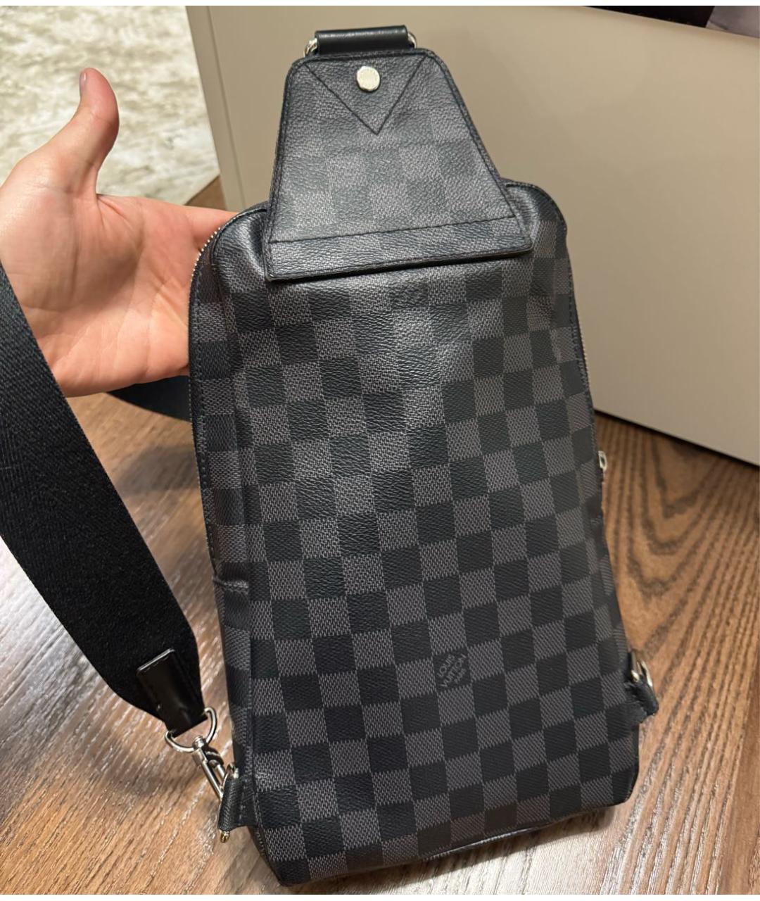 LOUIS VUITTON Антрацитовая сумка тоут, фото 3