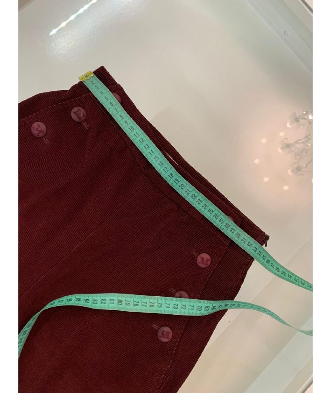 MAX MARA Бордовые хлопковые брюки широкие, фото 6