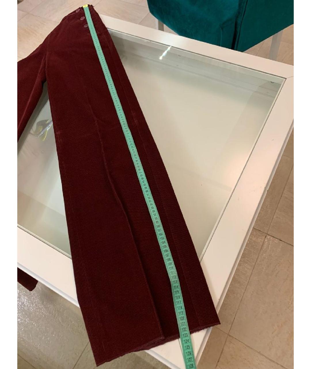 MAX MARA Бордовые хлопковые брюки широкие, фото 9