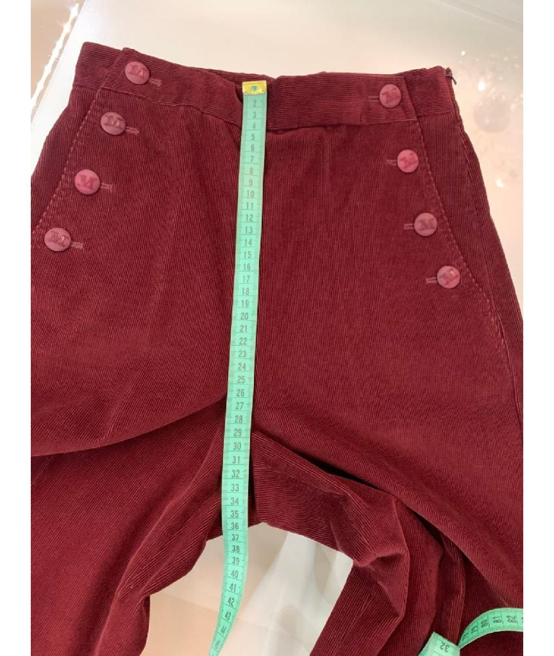 MAX MARA Бордовые хлопковые брюки широкие, фото 8