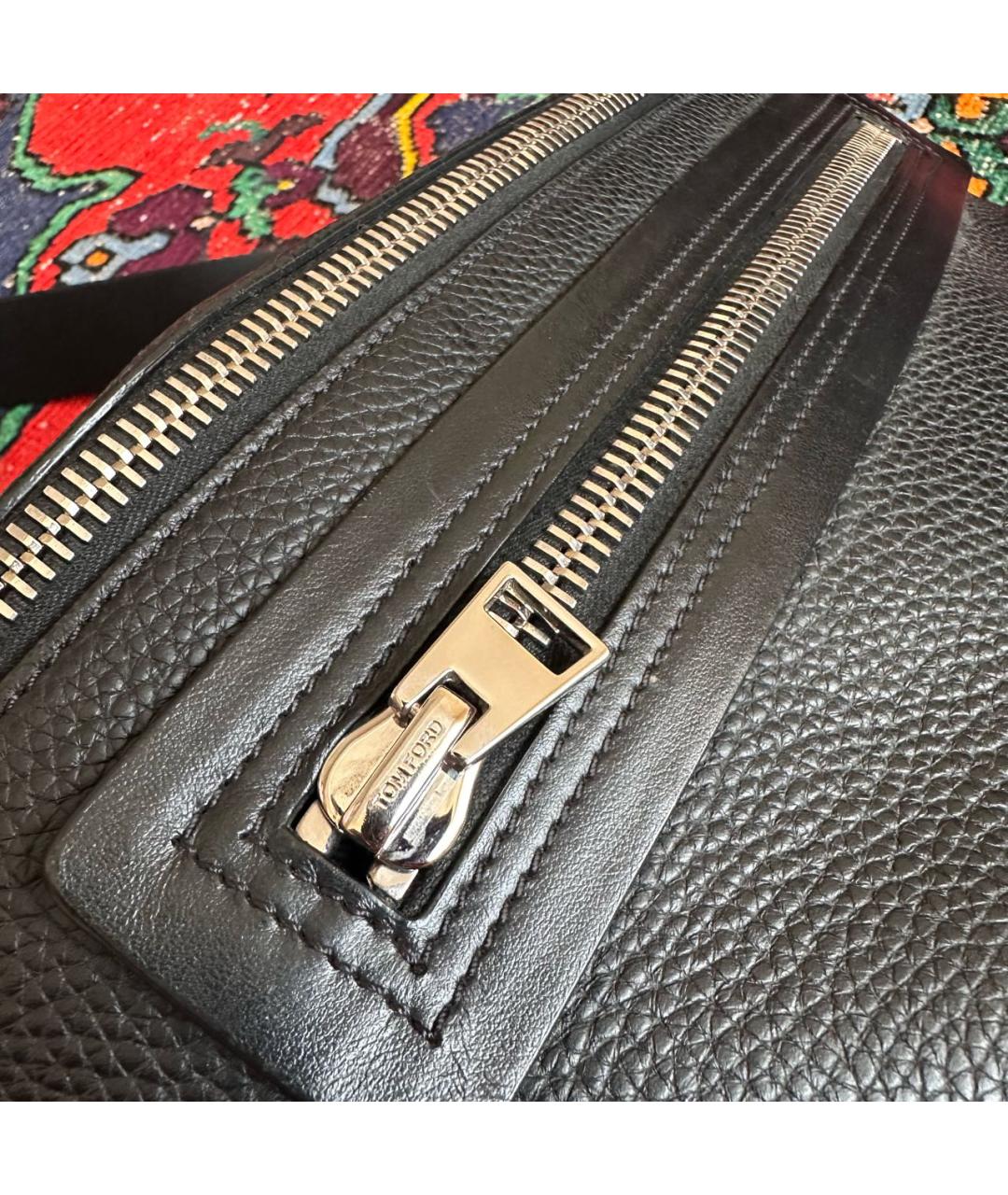 TOM FORD Черная кожаная поясная сумка, фото 5