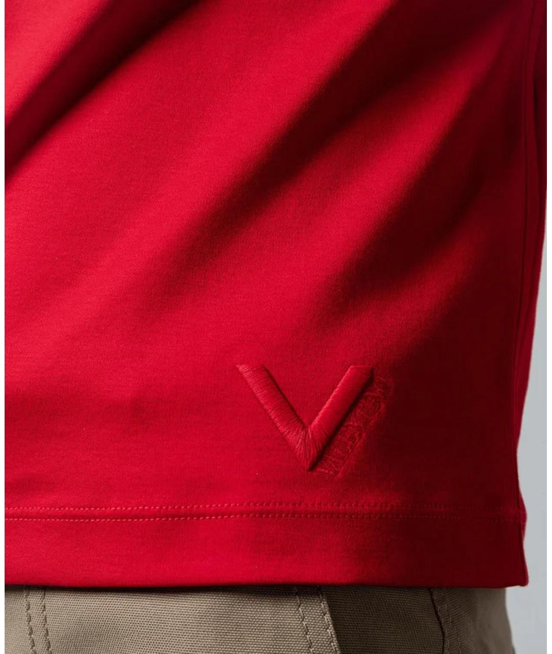 VALENTINO Красная хлопковая футболка, фото 5
