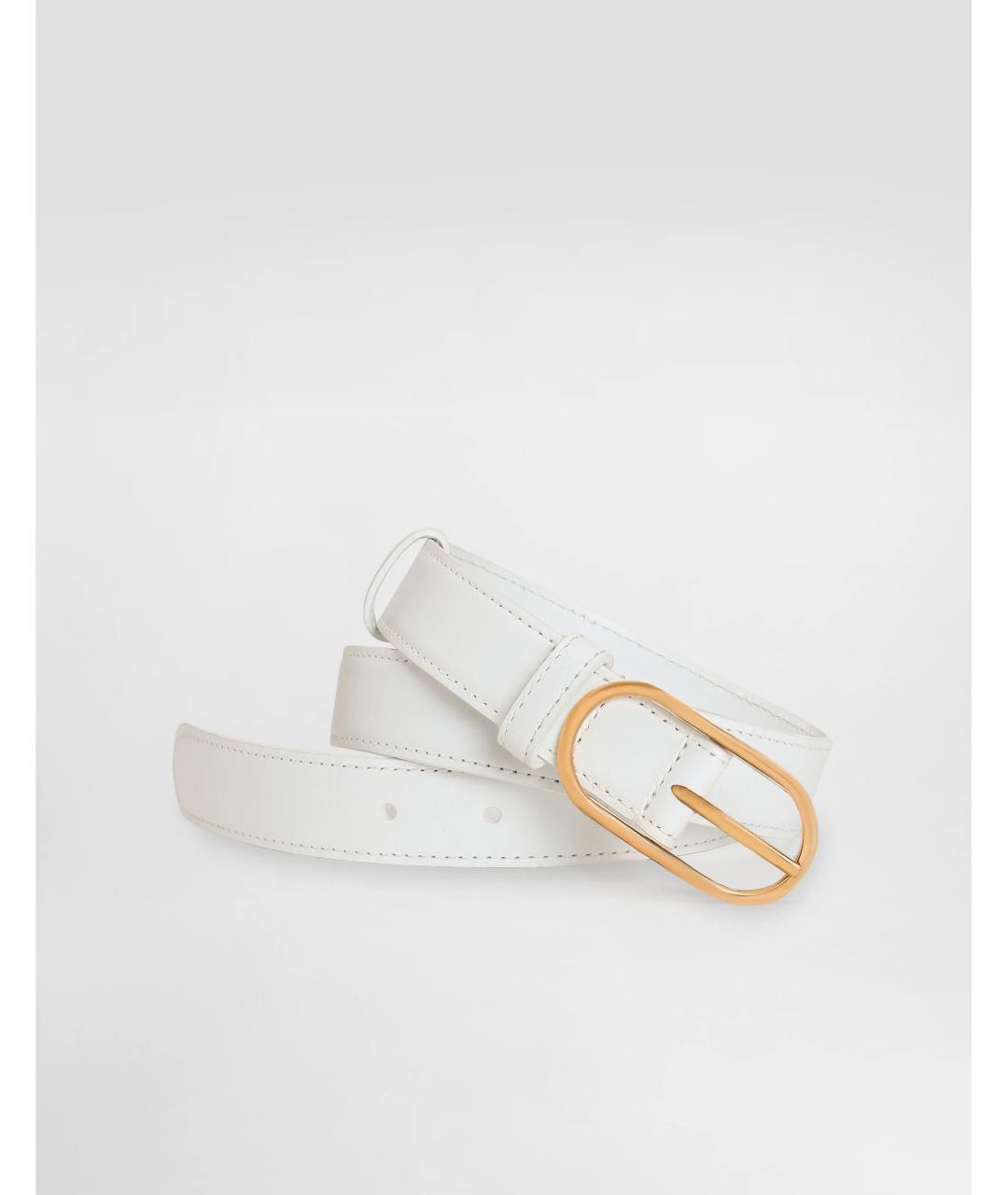 DOLCE&GABBANA Белый кожаный ремень, фото 3