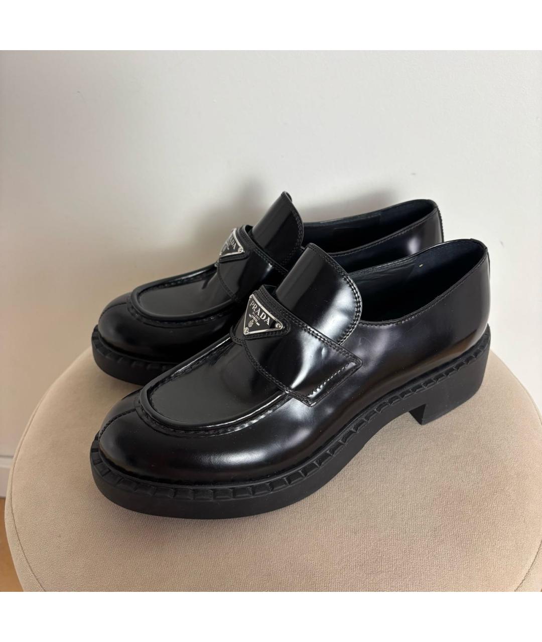 PRADA Черные кожаные лоферы, фото 2