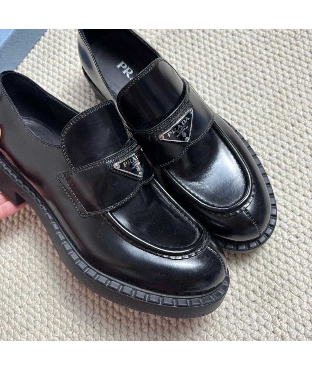 PRADA Черные кожаные лоферы, фото 8