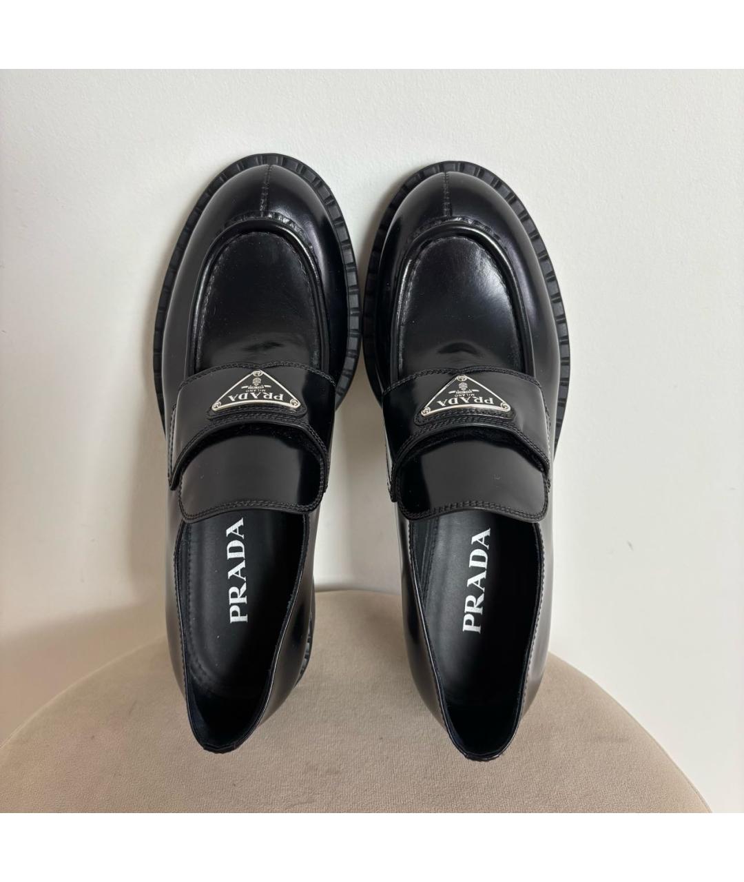 PRADA Черные кожаные лоферы, фото 5