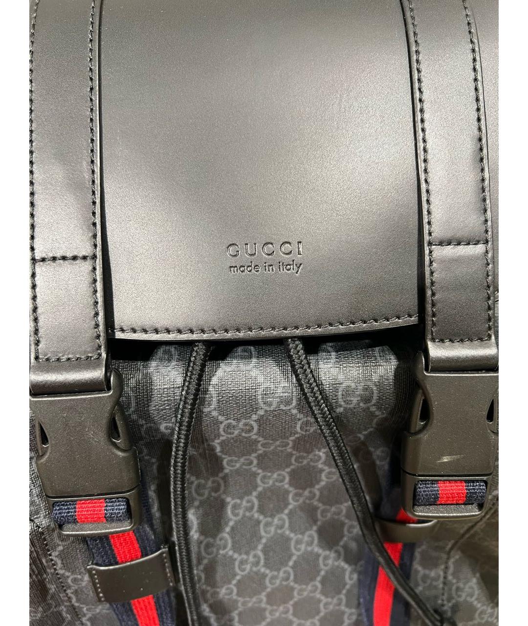 GUCCI Черный кожаный рюкзак, фото 7