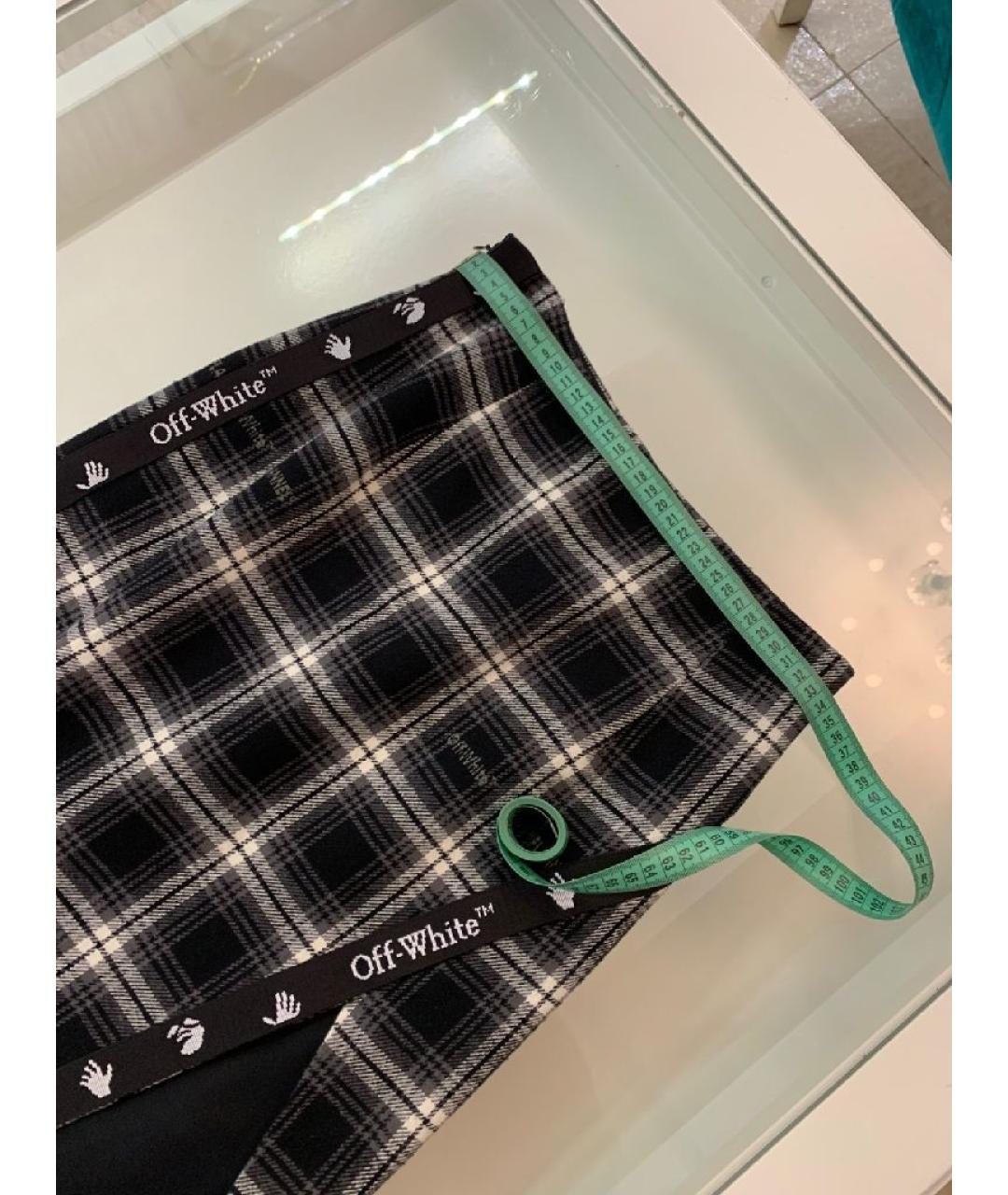 OFF-WHITE Черная хлопковая юбка миди, фото 5