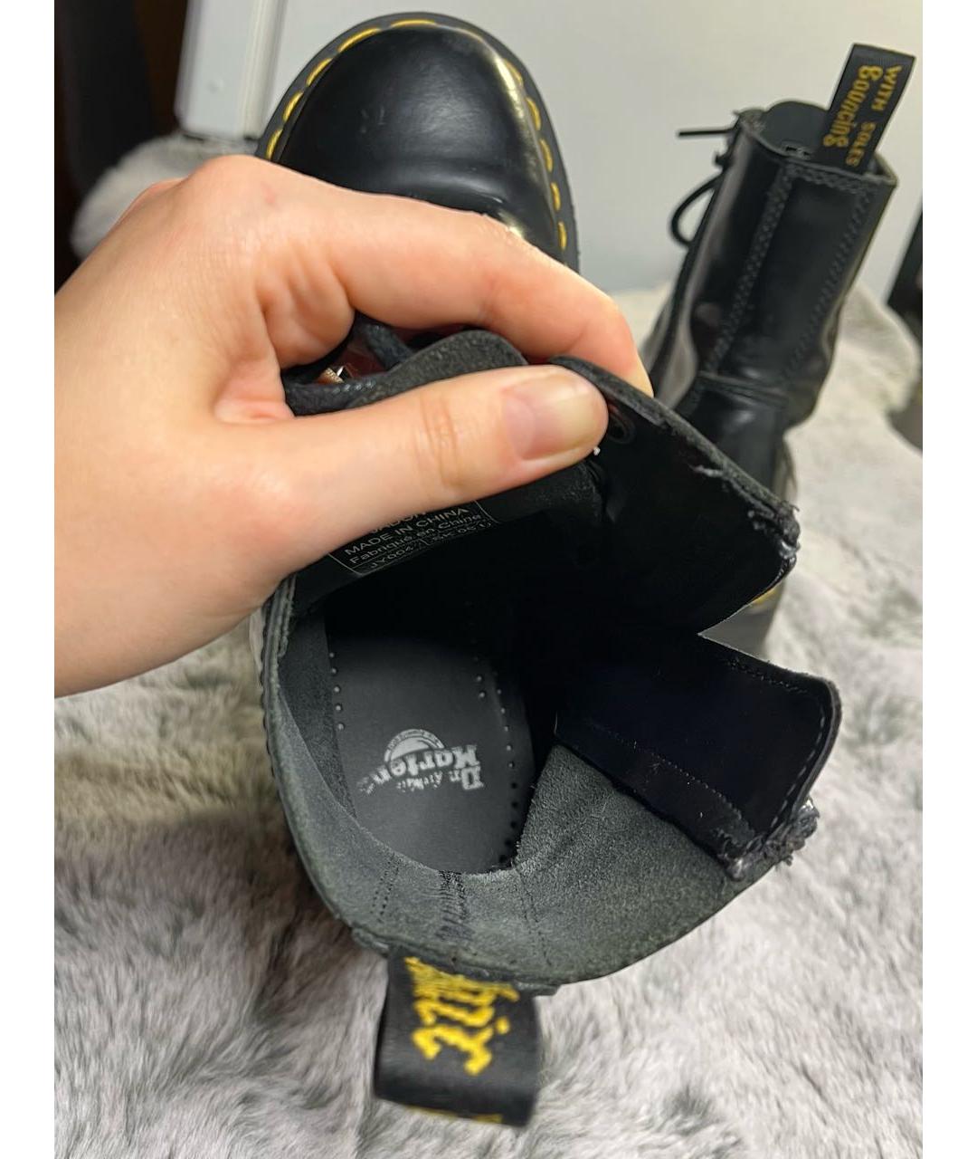 DR. MARTENS Черные кожаные ботинки, фото 3