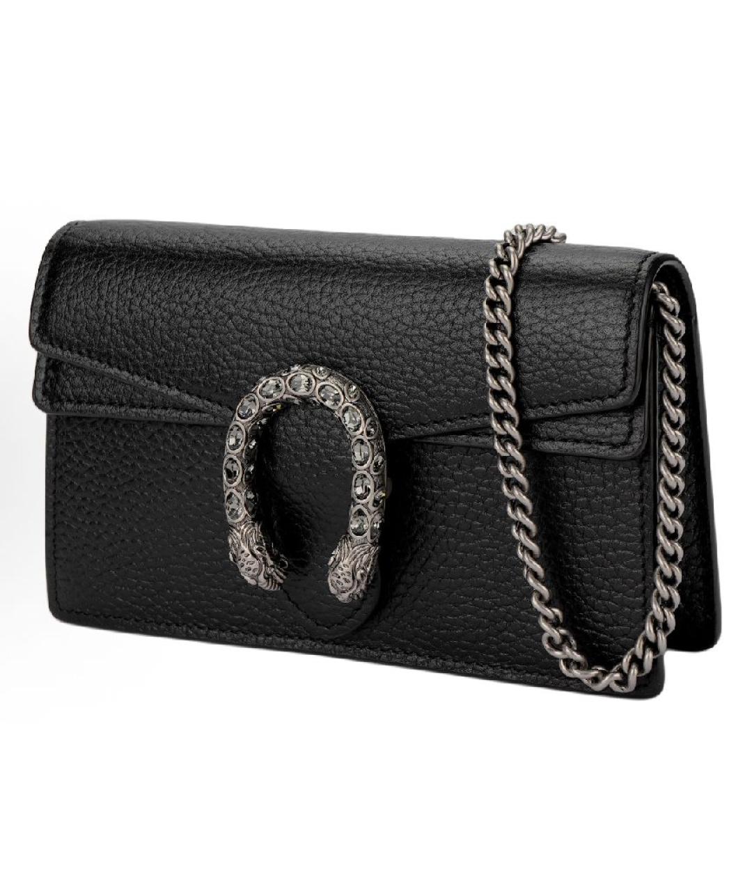 GUCCI Черная кожаная сумка через плечо, фото 2