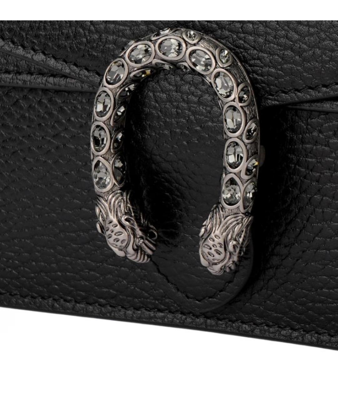 GUCCI Черная кожаная сумка через плечо, фото 5