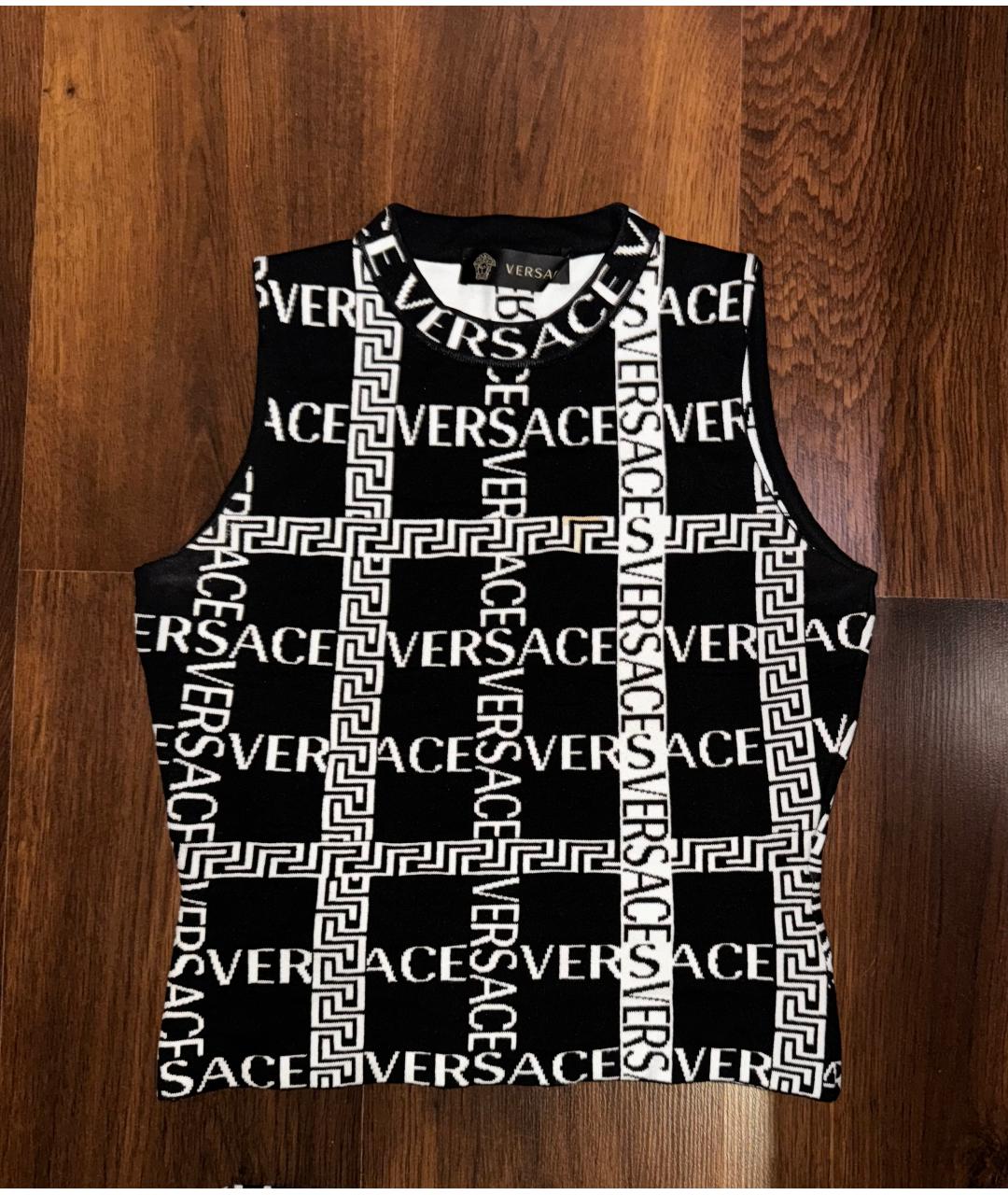 VERSACE Черный хлопко-эластановый костюм с юбками, фото 8