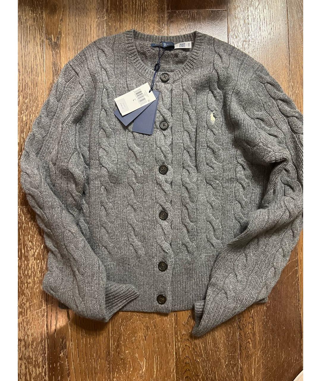 POLO RALPH LAUREN Серый шерстяной кардиган, фото 3