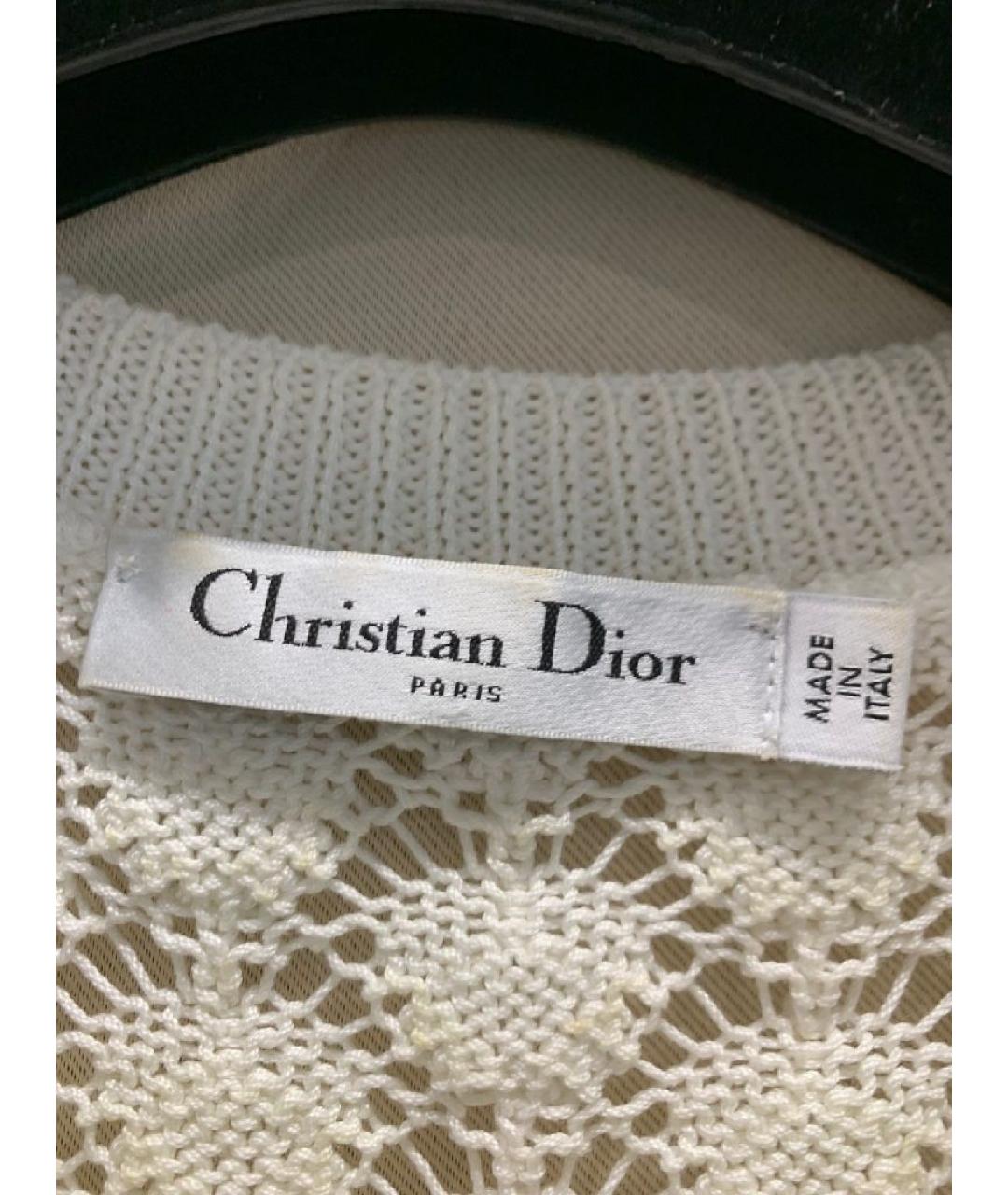 CHRISTIAN DIOR Белый хлопковый джемпер / свитер, фото 4