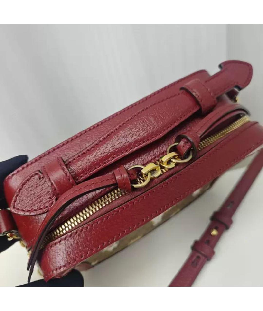 GUCCI Бордовая кожаная сумка через плечо, фото 5
