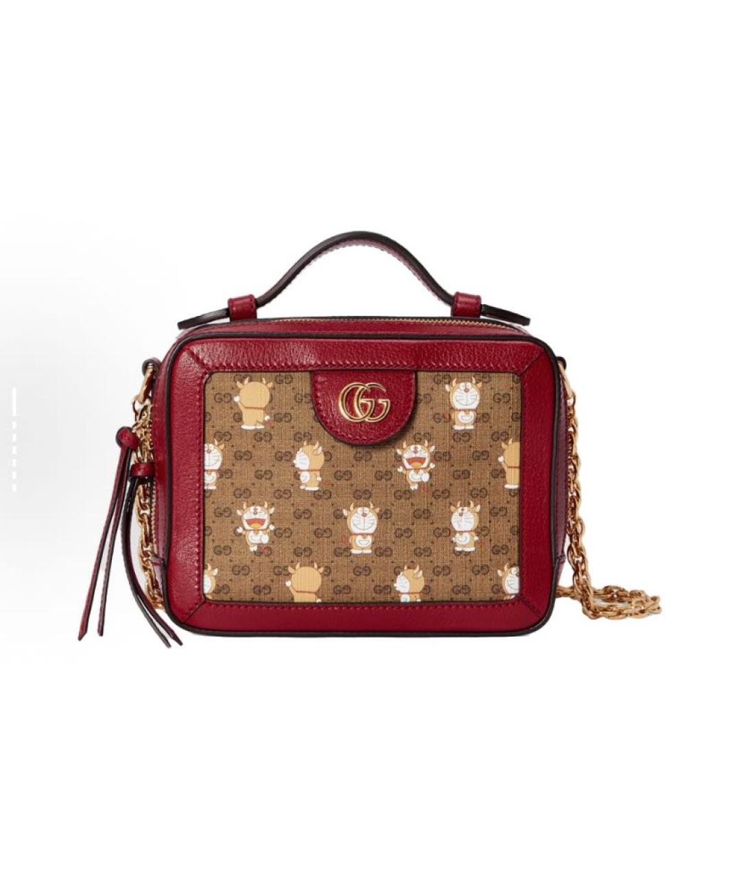 GUCCI Бордовая кожаная сумка через плечо, фото 6