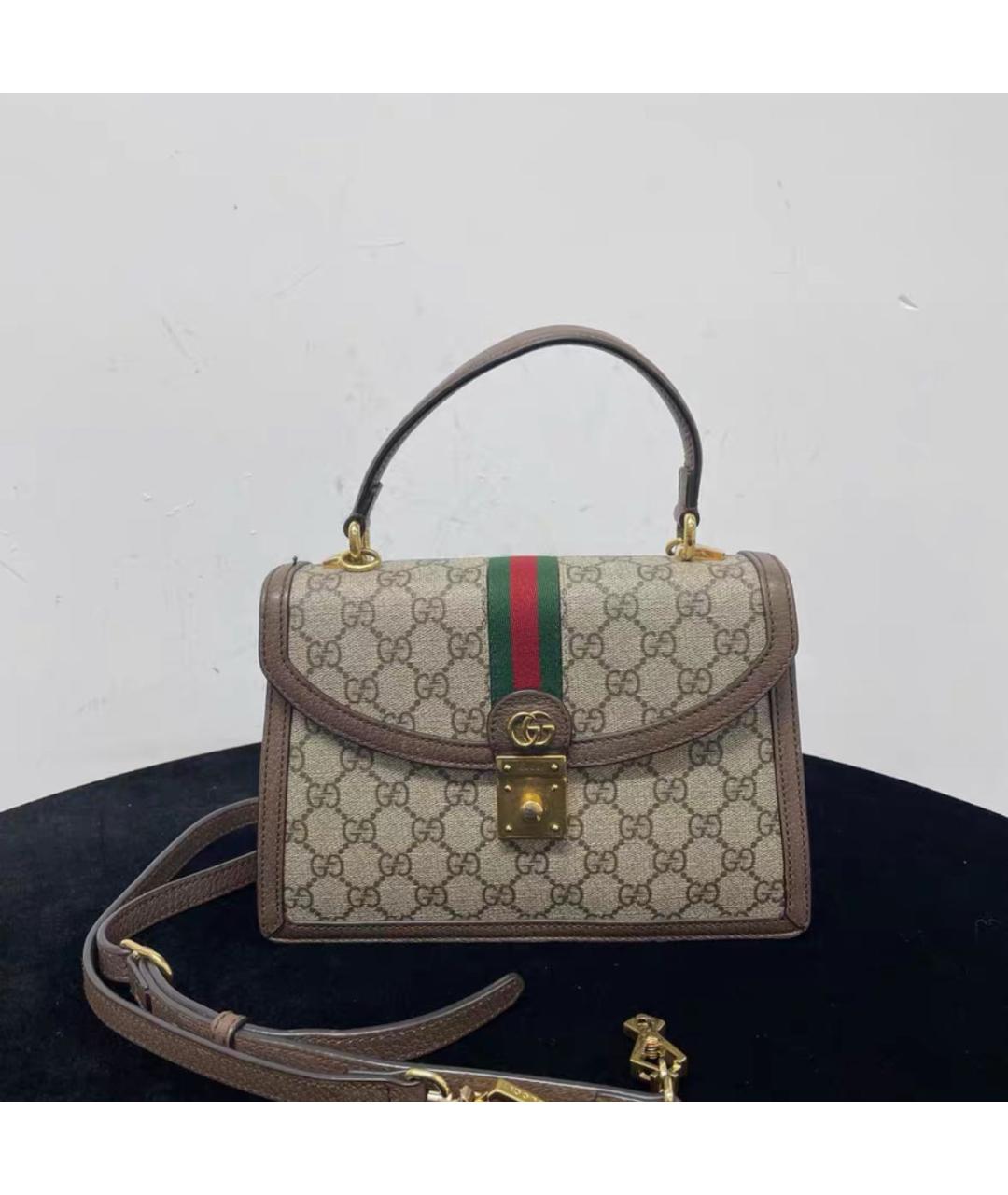 GUCCI Бежевая кожаная сумка через плечо, фото 2