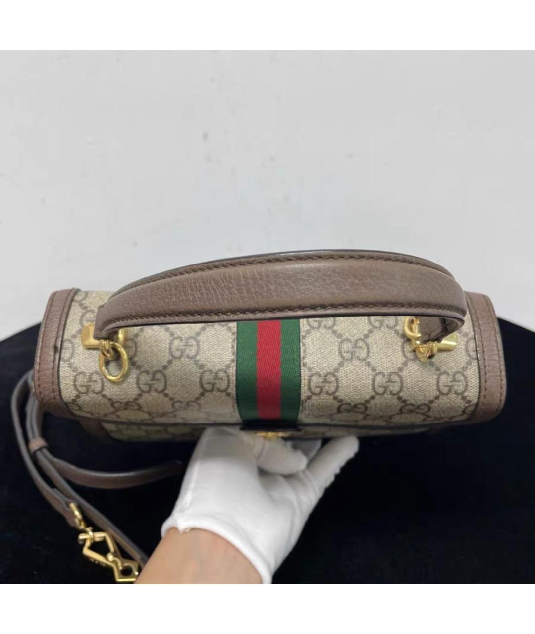 GUCCI Бежевая кожаная сумка через плечо, фото 7