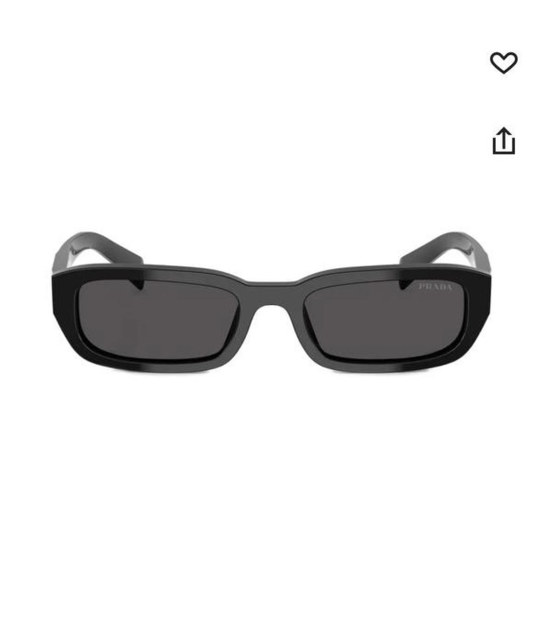 PRADA Черные пластиковые солнцезащитные очки, фото 3