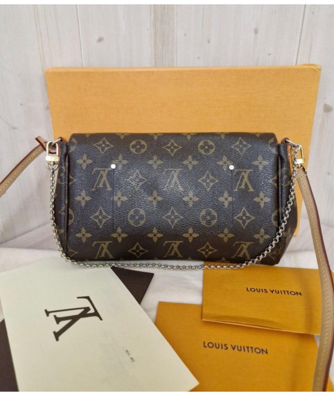 LOUIS VUITTON Коричневая кожаная сумка через плечо, фото 2
