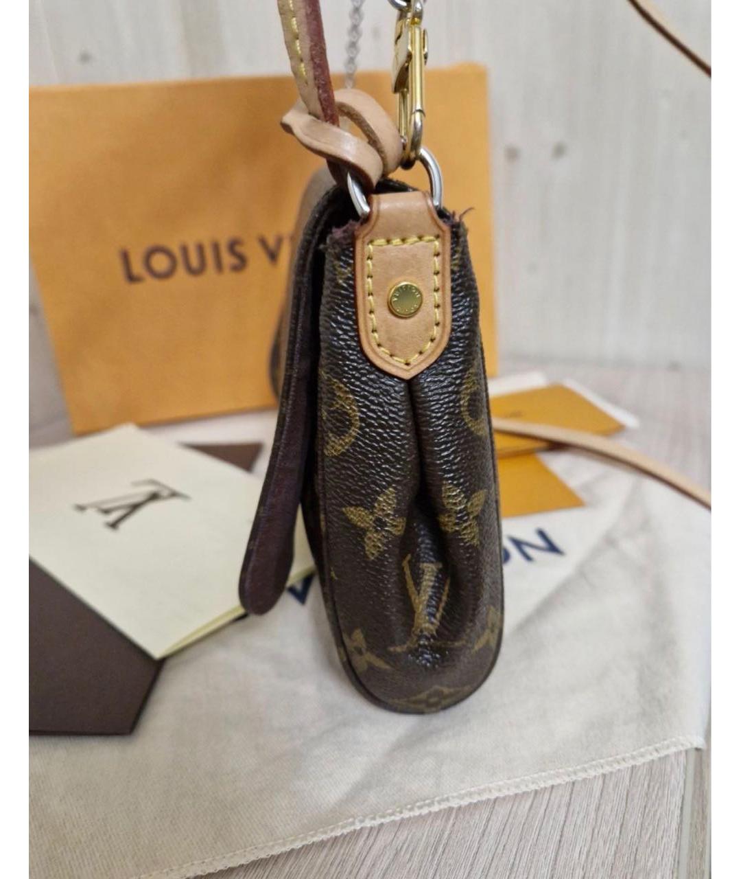 LOUIS VUITTON Коричневая кожаная сумка через плечо, фото 3